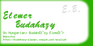 elemer budahazy business card